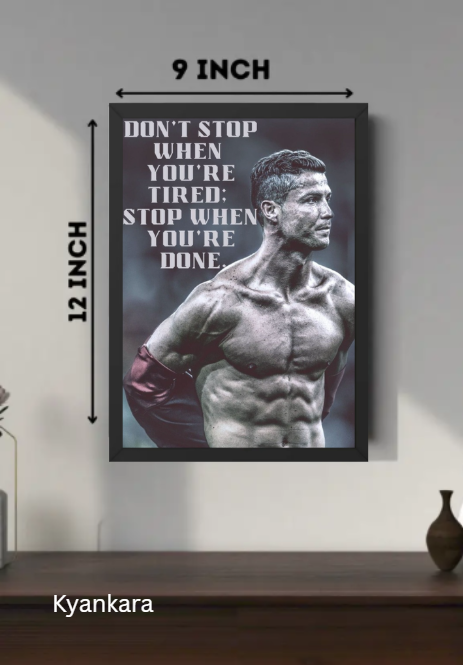 Cristiano Ronaldo CR7 A4 Wall Frame | HD Football Poster | Premium Room Decor for Kids & Adults | Sports Wall Art for Bedroom & Living Room