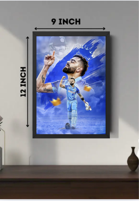 Virat Kohli Inspirational Quote Frame | A4 Cricket Wall Decor for Fans & Teenagers