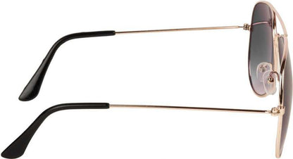 Unisex Black Golden Aviator Sunglass