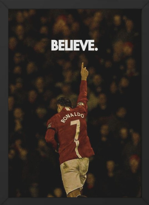 Cristiano Ronaldo CR7 A4 Wall Frame | HD Football Poster | Premium Room Decor for Kids & Adults | Sports Wall Art for Bedroom & Living Room