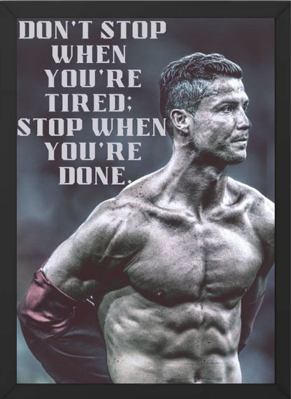 Cristiano Ronaldo CR7 A4 Wall Frame | HD Football Poster | Premium Room Decor for Kids & Adults | Sports Wall Art for Bedroom & Living Room