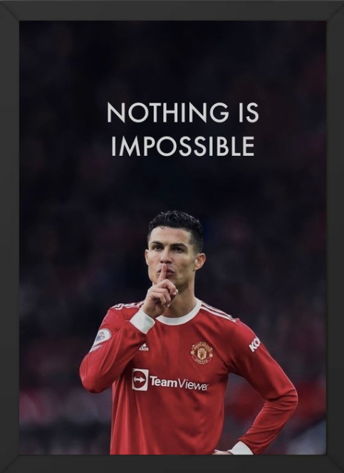 Cristiano Ronaldo CR7 A4 Wall Frame | HD Football Poster | Premium Room Decor for Kids & Adults | Sports Wall Art for Bedroom & Living Room