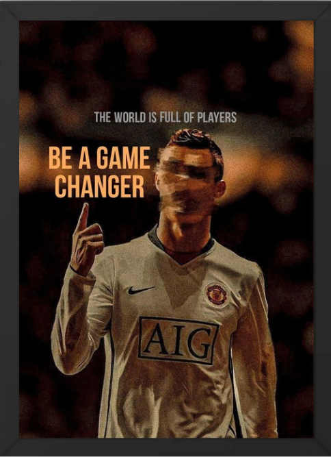 Cristiano Ronaldo CR7 A4 Wall Frame | HD Football Poster | Premium Room Decor for Kids & Adults | Sports Wall Art for Bedroom & Living Room