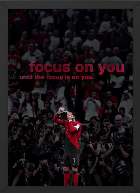 Cristiano Ronaldo CR7 A4 Wall Frame | HD Football Poster | Premium Room Decor for Kids & Adults | Sports Wall Art for Bedroom & Living Room