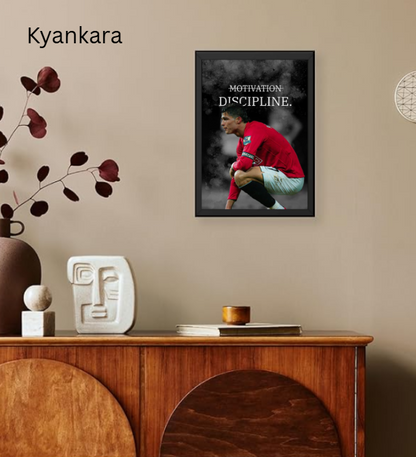 Cristiano Ronaldo CR7 A4 Wall Frame | HD Football Poster | Premium Room Decor for Kids & Adults | Sports Wall Art for Bedroom & Living Room