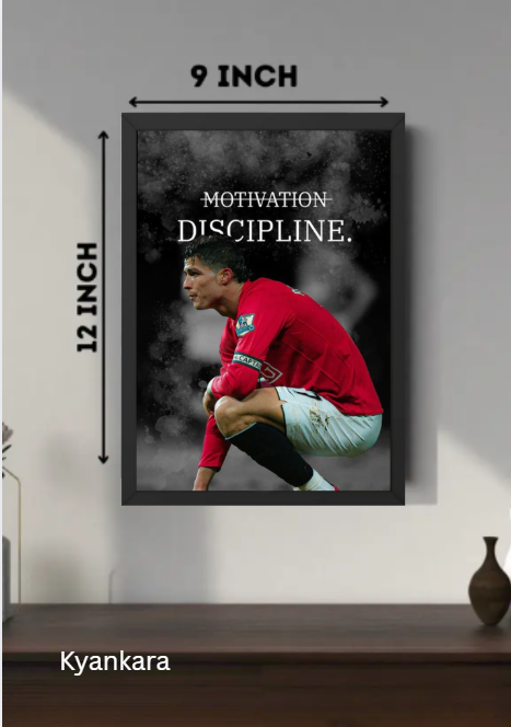 Cristiano Ronaldo CR7 A4 Wall Frame | HD Football Poster | Premium Room Decor for Kids & Adults | Sports Wall Art for Bedroom & Living Room