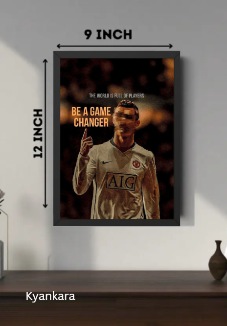 Cristiano Ronaldo CR7 A4 Wall Frame | HD Football Poster | Premium Room Decor for Kids & Adults | Sports Wall Art for Bedroom & Living Room
