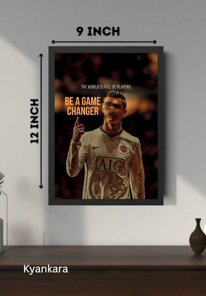 Cristiano Ronaldo CR7 A4 Wall Frame | HD Football Poster | Premium Room Decor for Kids & Adults | Sports Wall Art for Bedroom & Living Room