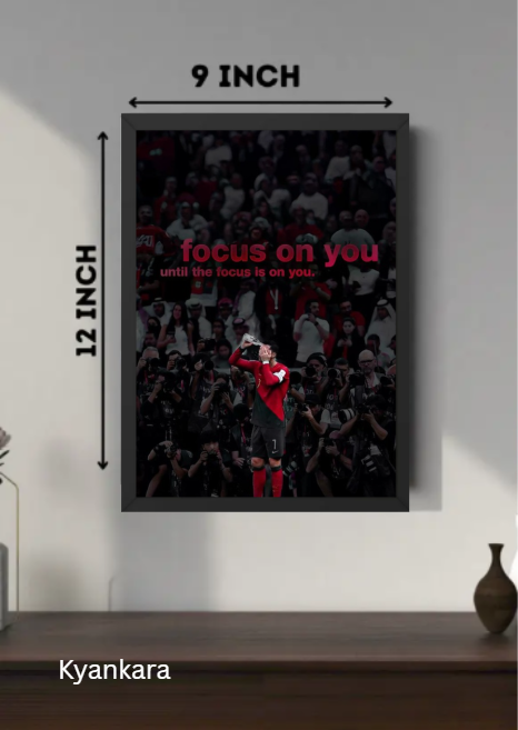 Cristiano Ronaldo CR7 A4 Wall Frame | HD Football Poster | Premium Room Decor for Kids & Adults | Sports Wall Art for Bedroom & Living Room