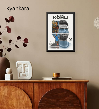Cricket Legend Virat Kohli Wall Art | Premium A4 Frame for Home, Office & Sports Room Decor