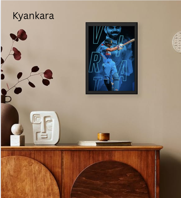 Virat Kohli Photo Frame for Wall | Stylish Cricket Aesthetic Frame for Living Room & Study Room