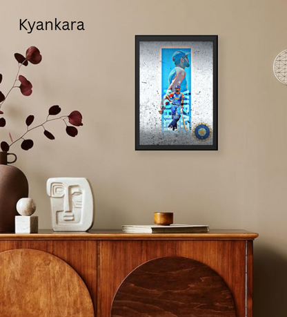King Kohli Cricket Fan Wall Frame | Premium HD Print in Acrylic Frame | Gift for Cricket Lovers