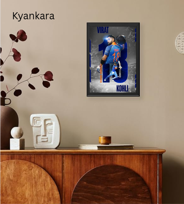 Virat Kohli Iconic Wall Frame | A4 Size Cricket Artwork | Perfect Gift for Friends & Sports Fans