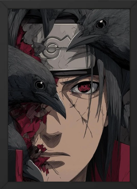 Itachi Uchiha Anime Wall Frame Combo (Set of 2) | A4(9inch * 12inch) Size Acrylic Glass Frames | Aesthetic Akatsuki Wall Art for Room & Office Decor