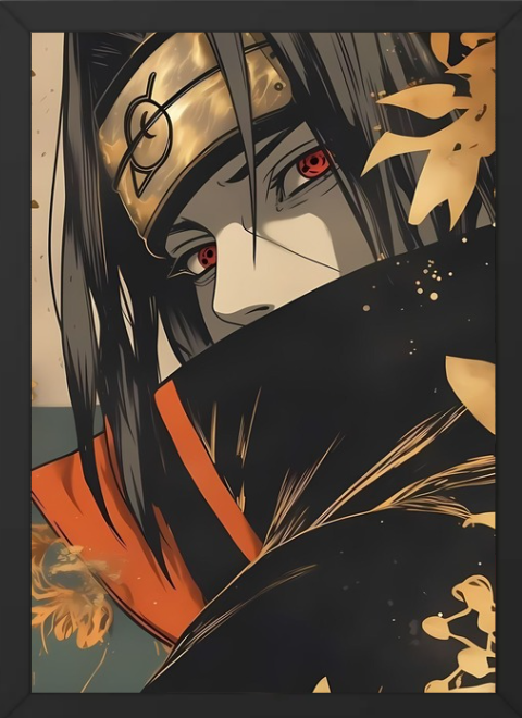 Itachi Uchiha Anime Wall Frame Combo (Set of 2) | A4(9inch * 12inch) Size Acrylic Glass Frames | Aesthetic Akatsuki Wall Art for Room & Office Decor