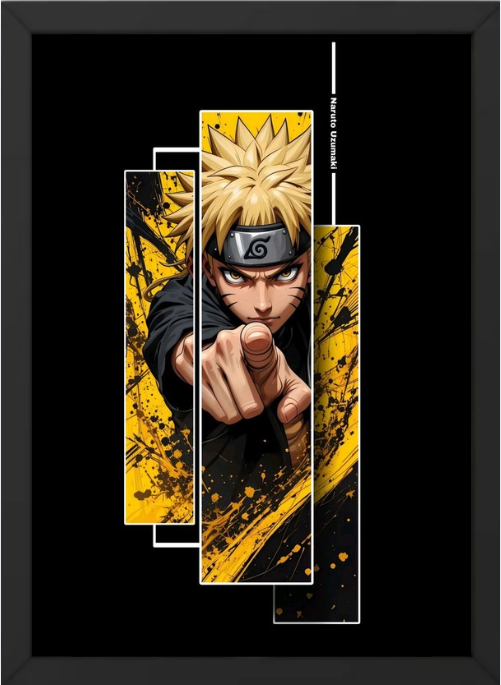 Naruto Anime Wall Frame Combo (Set of 2) | A4 (9inch * 12inch) Size Acrylic Glass Frames | Aesthetic Wall Art for Room & Office Decor